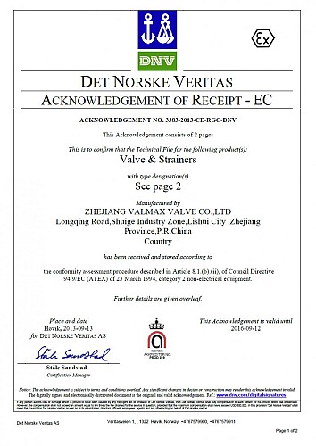 Det Norske Veritas (DNV) Acknowledgement
